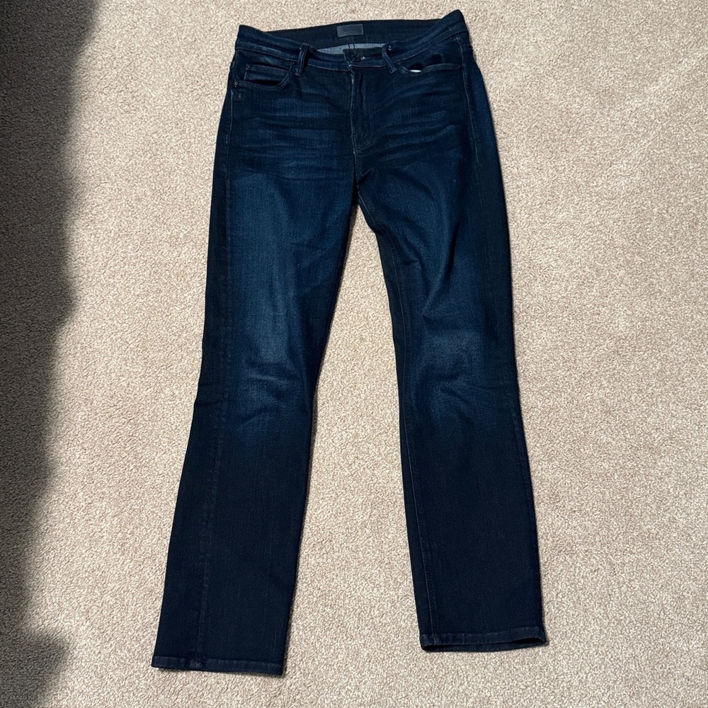 MOTHER Mid Rise Dazzler Ankle Denim Crop Jeans High Waist Dark Wash Size 27